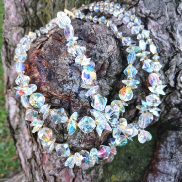 Crystal Necklace 3 Strands - Picture 1 of 9